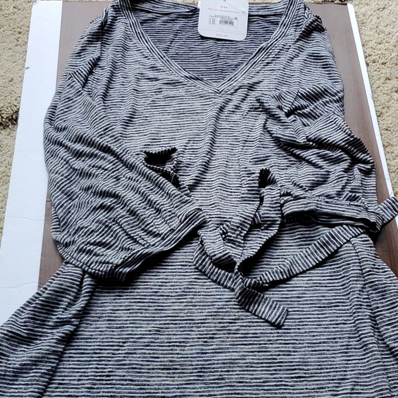 Isabel Maternity by Ingrid & Isabel Tops - Maternity Striped 3/4 Sleeve V-Neck Tie Front Top Isabel Maternity by Ingrid & Isabel Tops - Maternity Striped 3/4 Sleeve V-Neck Tie Front Top